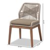 Baxton Studio Jennifer MidCentury Transitional Grey Woven Rope Mahogany Dining Side Chair 212-12806-ZORO